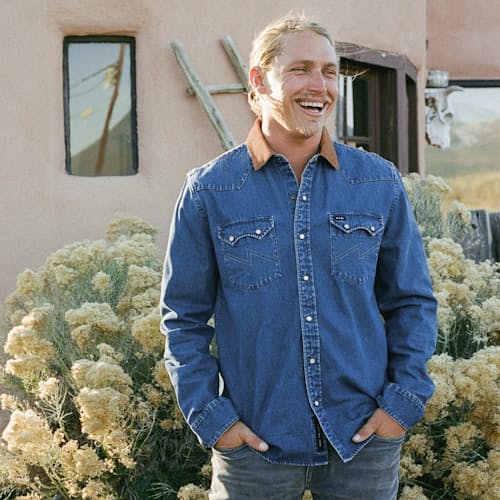 lifestyle image of Dust Up Denim Snapshirt
