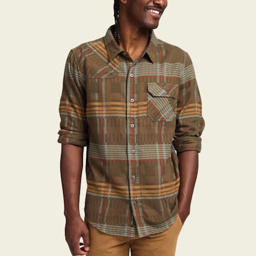 on model image of Harkers Flannel