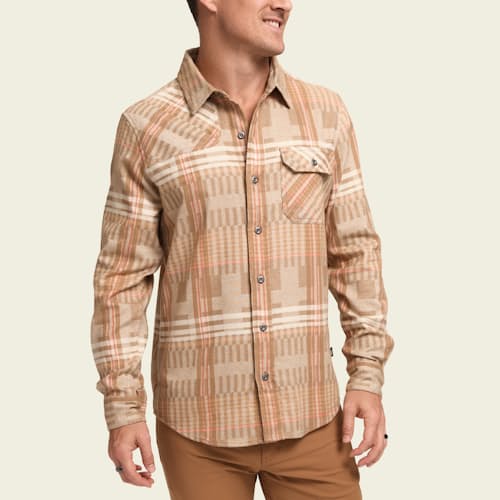 on model image of Harkers Flannel