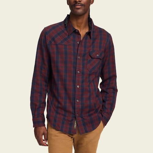 on model image of Harkers Flannel