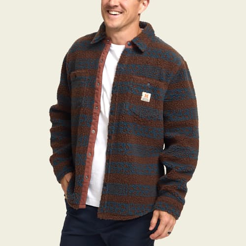 on model image of Allegheny Fleece Overshirt