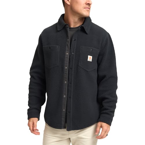 on model image of Allegheny Fleece Overshirt