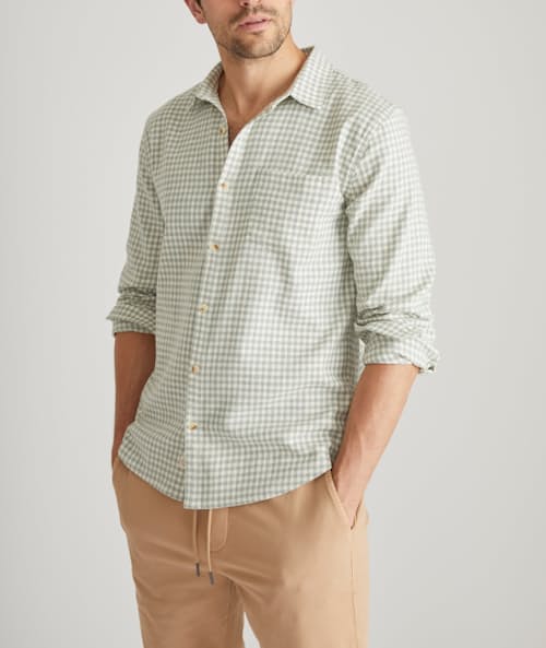 on model image of Classic Stretch Selvage Long Sleeve Shirt
