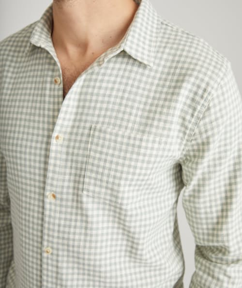 on model image of Classic Stretch Selvage Long Sleeve Shirt