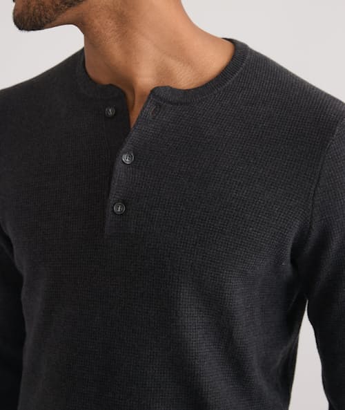 on model image of Sweater Henley
