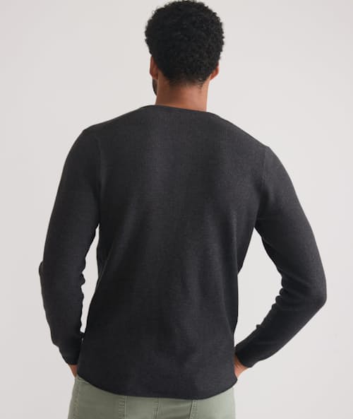 on model image of Sweater Henley