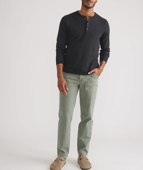 on model image of Sweater Henley
