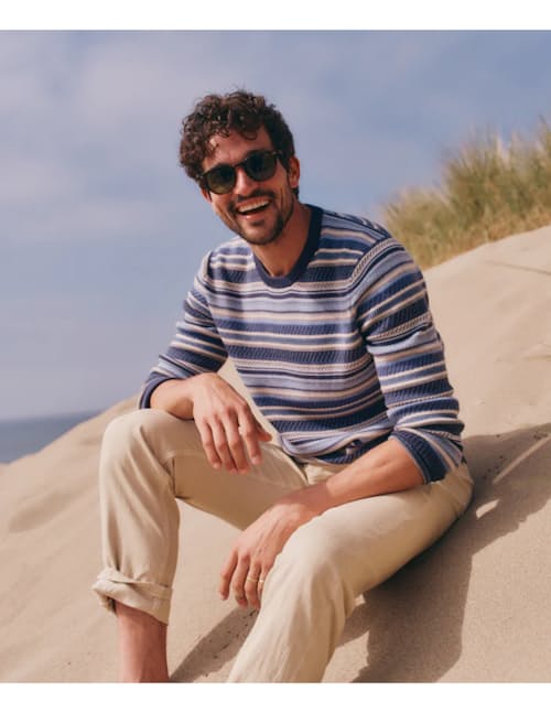 lifestyle image of Double Knit Jacquard Crew Sweater