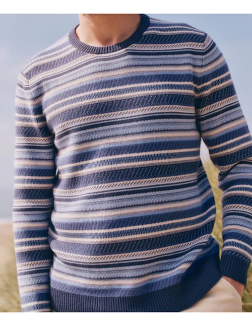lifestyle image of Double Knit Jacquard Crew Sweater