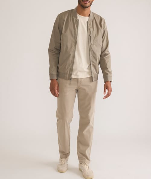 on model image of Rossland Dry Waxed Bomber