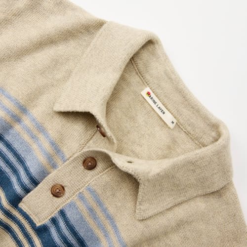 laydown detail image of Elias Stripe Sweater Polo