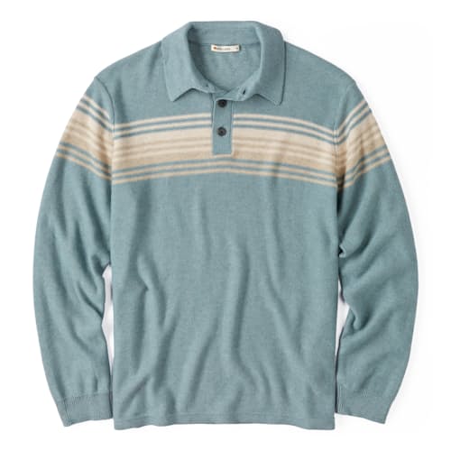 laydown image of Elias Stripe Sweater Polo