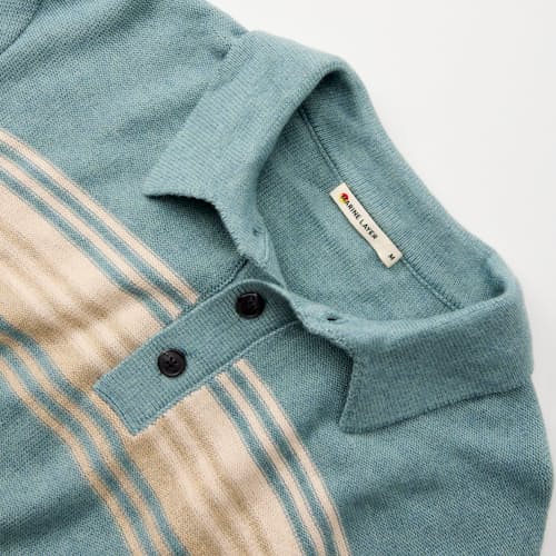 laydown detail image of Elias Stripe Sweater Polo