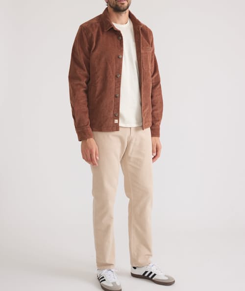 on model image of Max Broken In Corduroy Overshirt