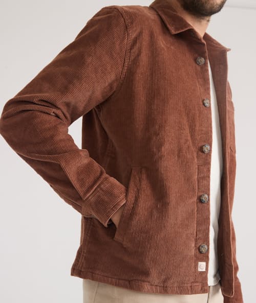 on model image of Max Broken In Corduroy Overshirt