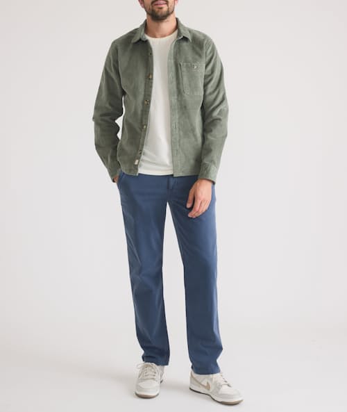 on model image of Max Broken In Corduroy Overshirt