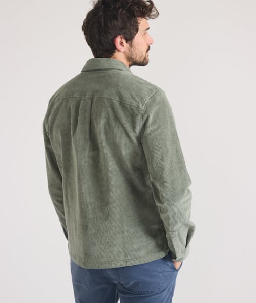 on model image of Max Broken In Corduroy Overshirt