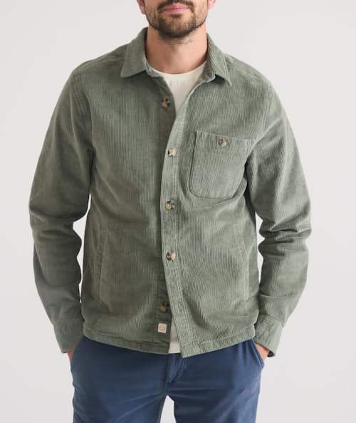on model image of Max Broken In Corduroy Overshirt