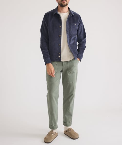 on model image of Max Broken In Corduroy Overshirt