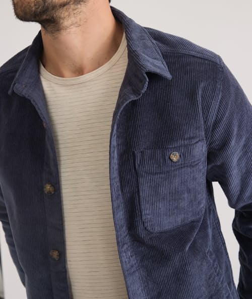 on model image of Max Broken In Corduroy Overshirt