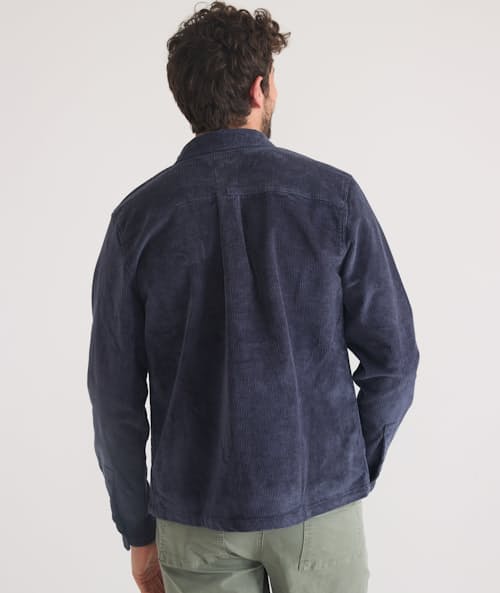 on model image of Max Broken In Corduroy Overshirt