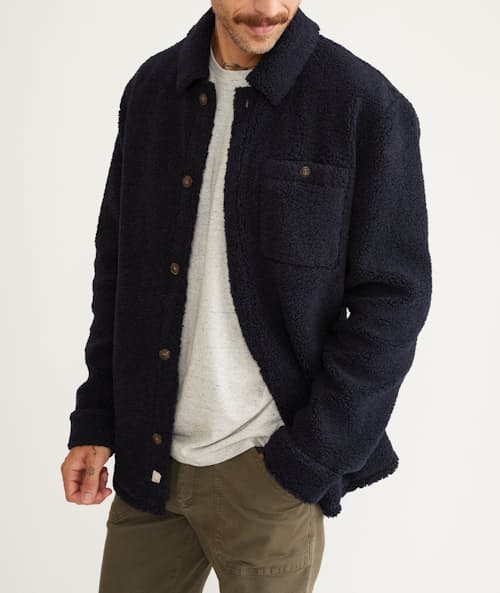 on model image of Sherpa Fleece Overshirt