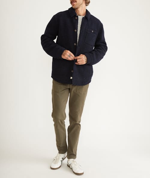 on model image of Sherpa Fleece Overshirt