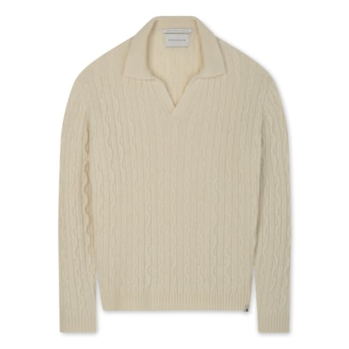 laydown image of Elgin Merino Wool Polo Shirt