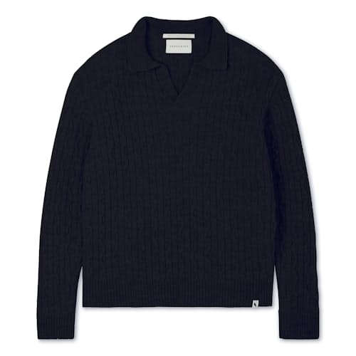 laydown image of Elgin Merino Wool Polo Shirt