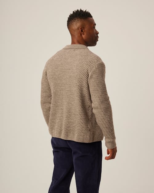 on model image of Hampton Soft Washed Cardigan