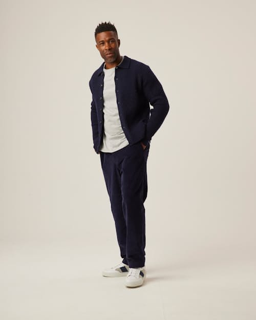 on model image of Hampton Soft Washed Cardigan