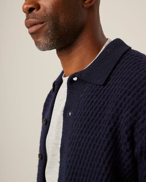on model image of Hampton Soft Washed Cardigan