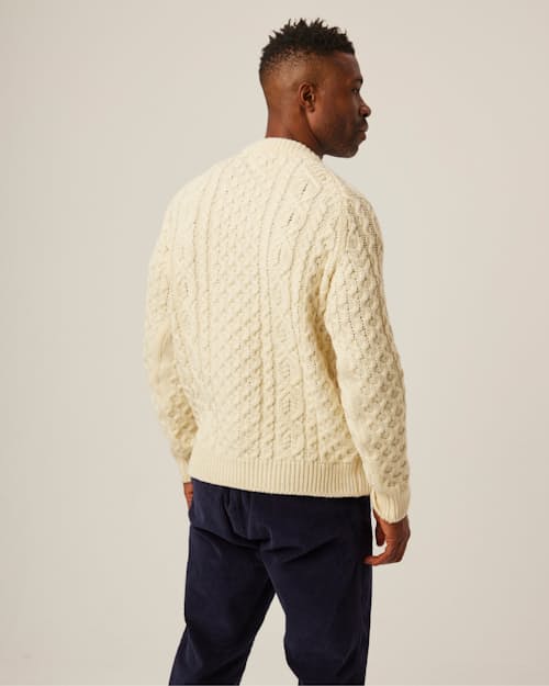 on model image of Hudson Aran Jumper
