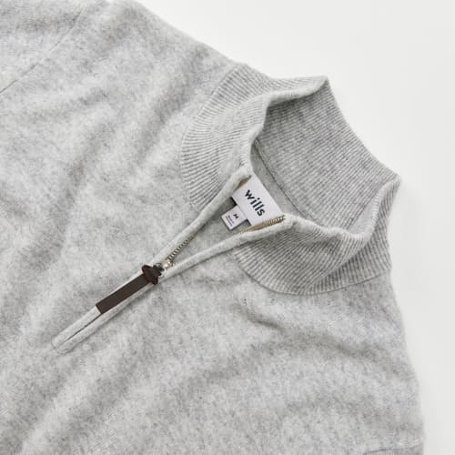 laydown detail image of Classic Cashmere Quarter Zip Sweater