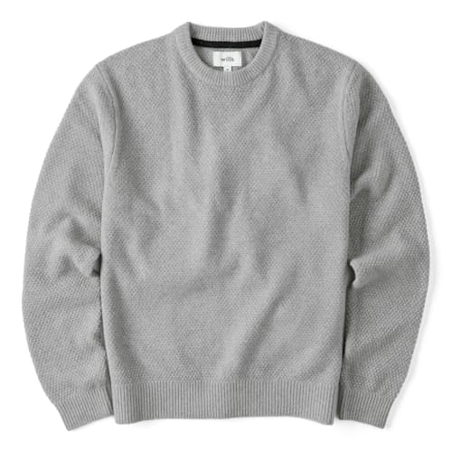 laydown image of Textured Crewneck Sweater