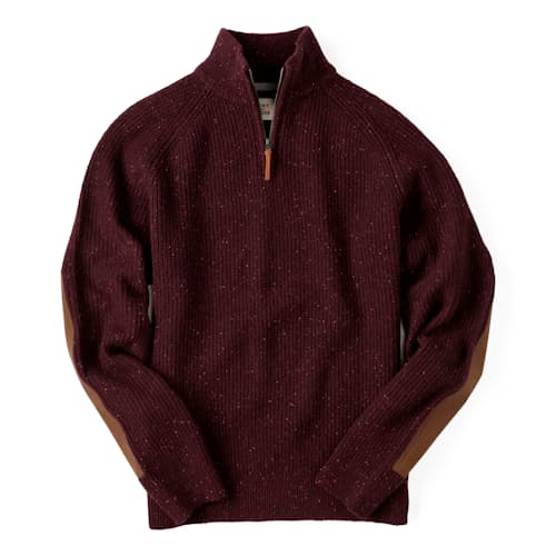 laydown image of Highlands Guide Quarter Zip Sweater