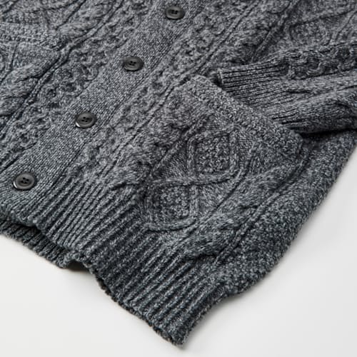 laydown detail image of Aran Cable Knit Cardigan Sweater