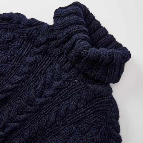 laydown detail image of Hand-Knit Fisherman Turtleneck Pullover