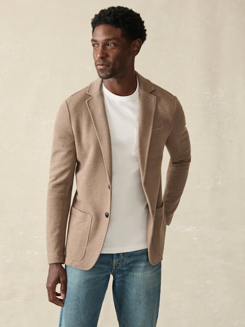 on model image of Inlet Knit Blazer