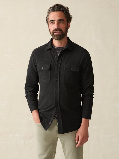 on model image of Legend Sweater Flannel Shirt