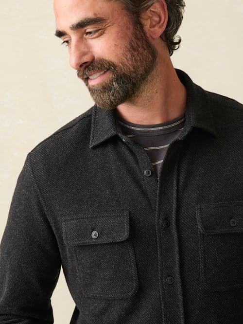 on model image of Legend Sweater Flannel Shirt