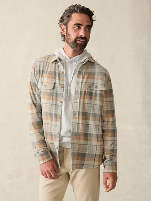 on model image of Legend Sweater Flannel Shirt