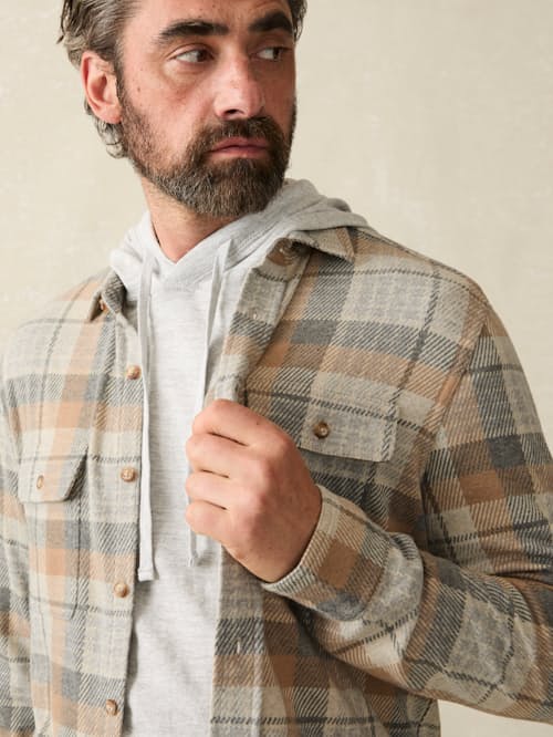 on model image of Legend Sweater Flannel Shirt