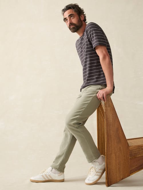 on model image of Stretch Terry 5-Pocket Pant
