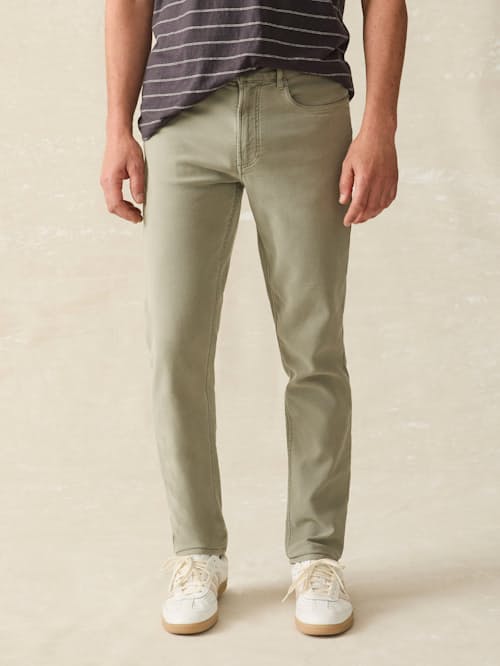 on model image of Stretch Terry 5-Pocket Pant