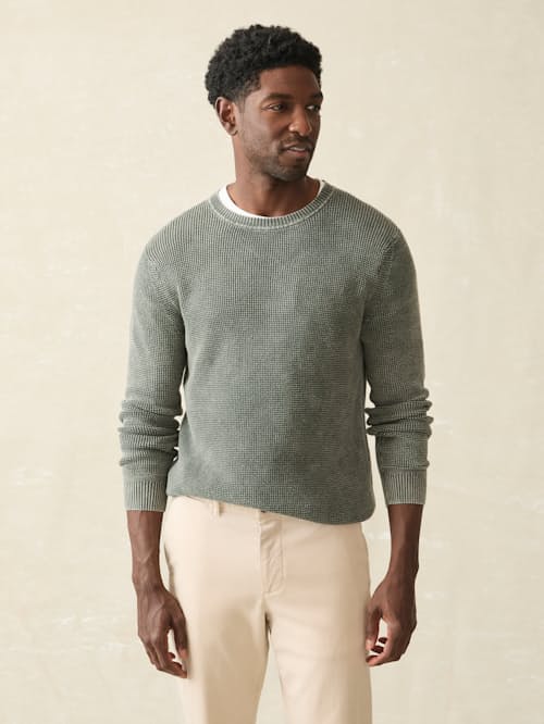 on model image of Sunwashed Crewneck Sweater