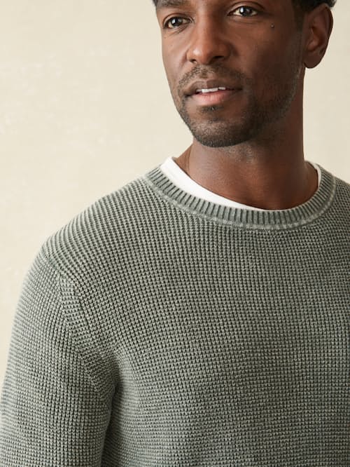 on model image of Sunwashed Crewneck Sweater