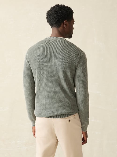 on model image of Sunwashed Crewneck Sweater