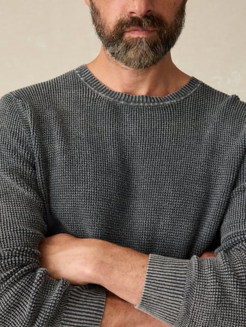 on model image of Sunwashed Crewneck Sweater
