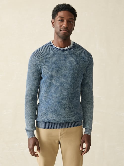 on model image of Sunwashed Crewneck Sweater